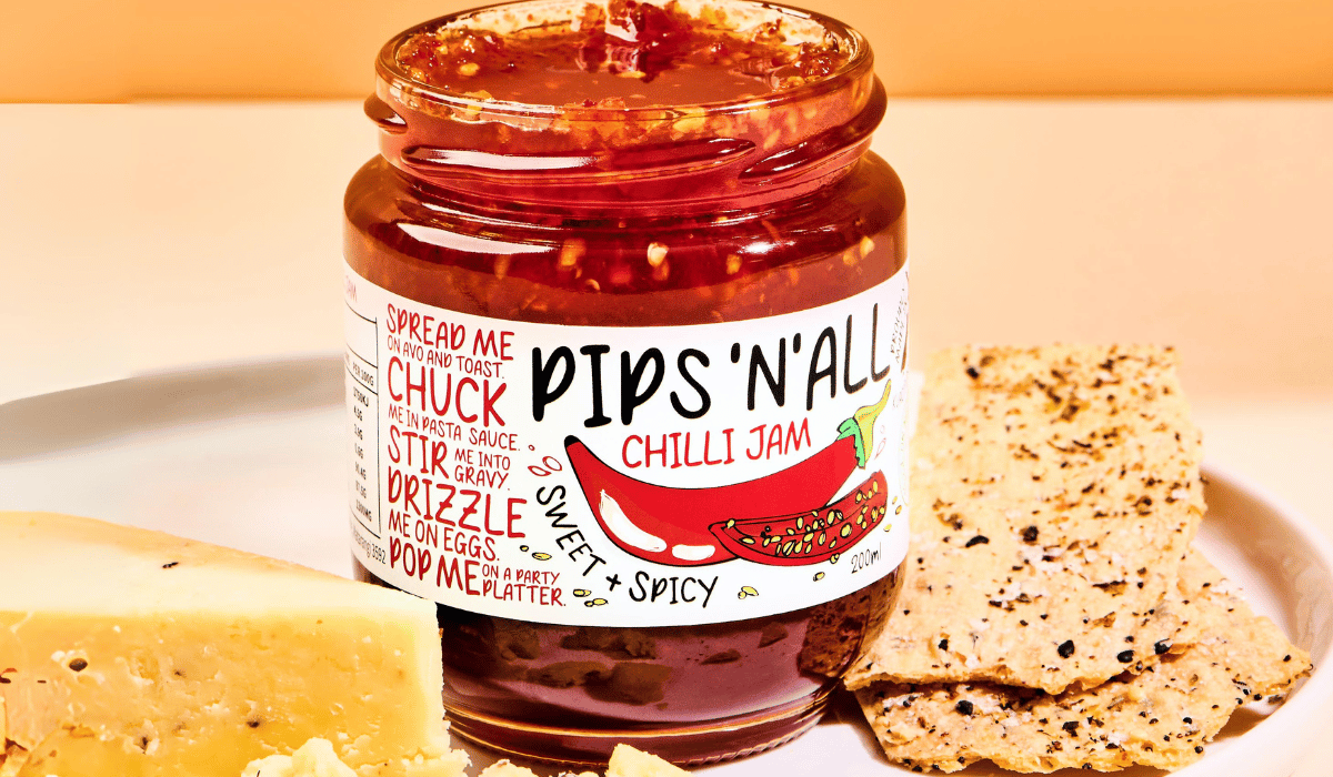 Pips 'N' All chilli jam, cheese and crackers
