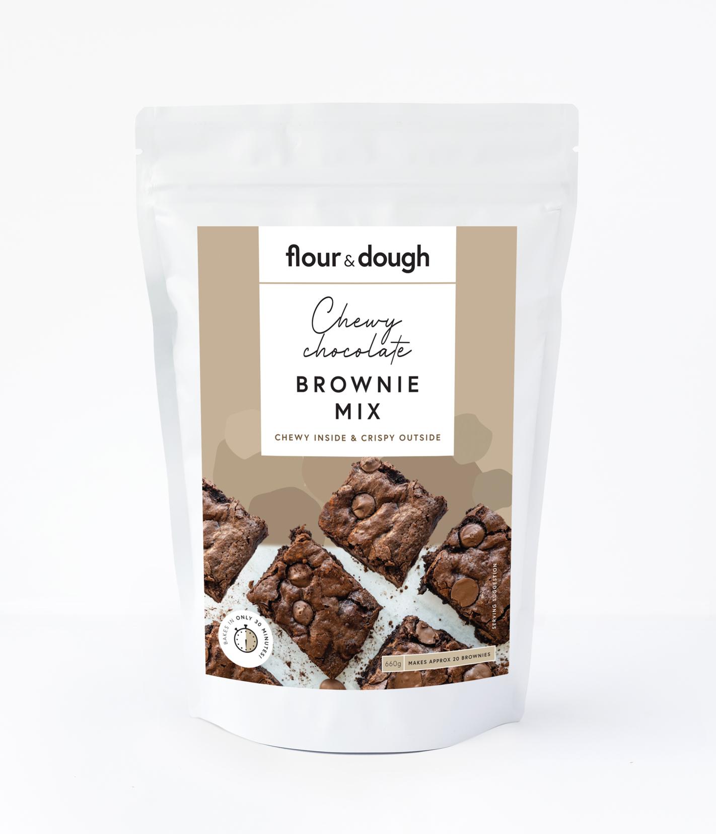 product image for Flour & Dough Chewy Chocolate Brownie Baking Mix